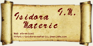 Isidora Materić vizit kartica
